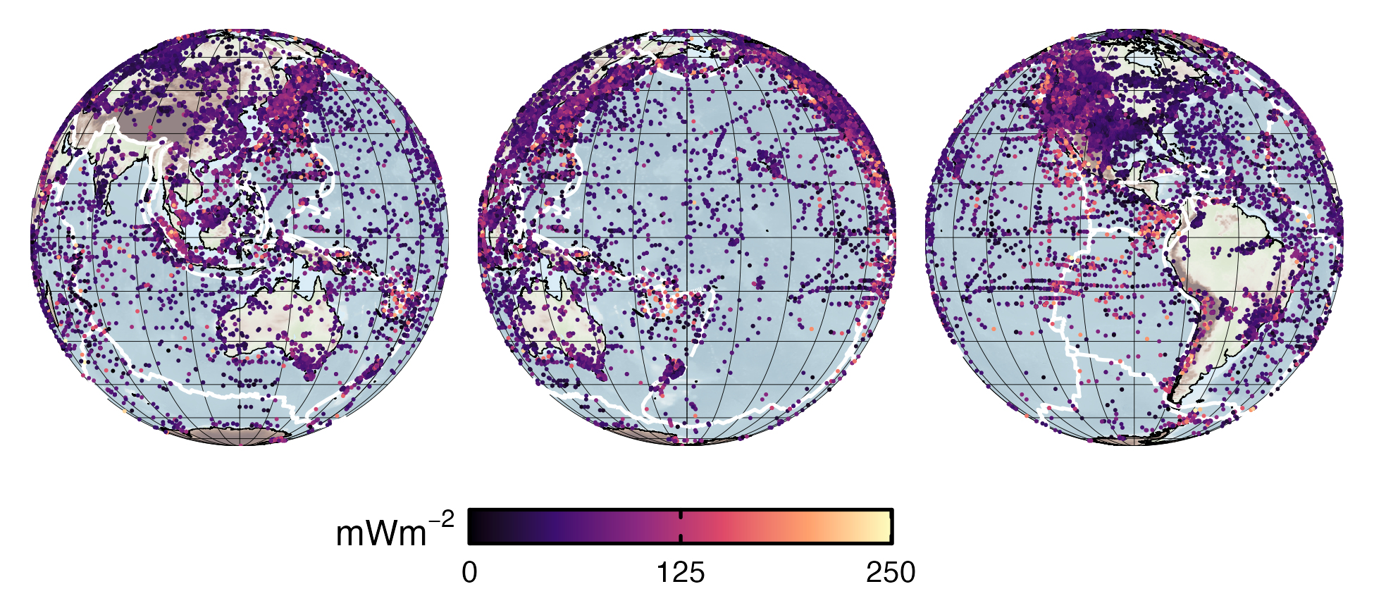 A comparison of heat flow interpolations near subduction zones